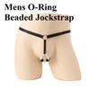 Sissy Dessous Herren O-Ring Perlen Jockstrap Taille Verstellbar Sexy Schrittloser G-String Tanga Offene Vorderseite Penis Loch Bikini Höschen