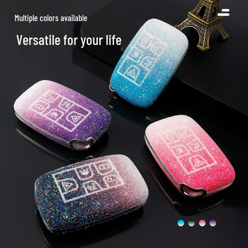 Range Rover & Jaguar Car Key Case with Diamond-Studded Buckle for Evoque, Velar, Discovery, Freelander, XFL, XEL