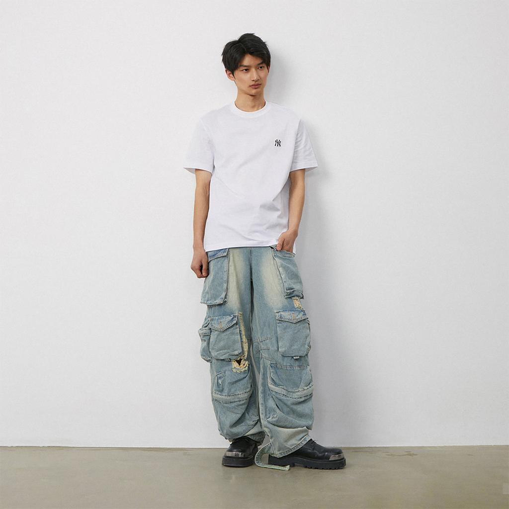 New MLB Fashion Sports Collection T Shirt Unisex White 3ATSB0243-50IVS