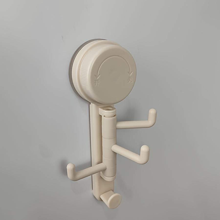 For Bathroom No-drill Mount Suction Cup Hook Entrance Hall Grey Easy Installation Push-button Lock Strong Suction