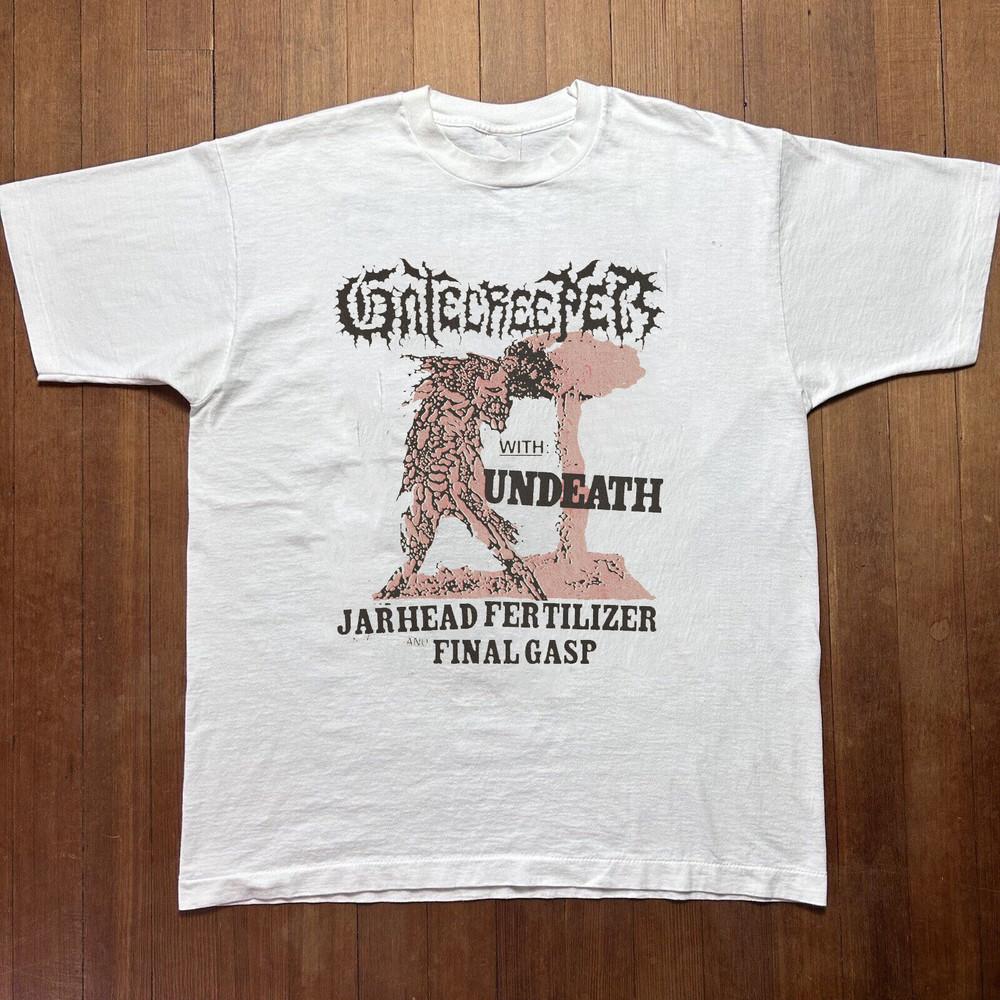 Gatecreeper Музыка для влюбленных Белая футболка Хлопок Полный размер Унисекс Футболка S