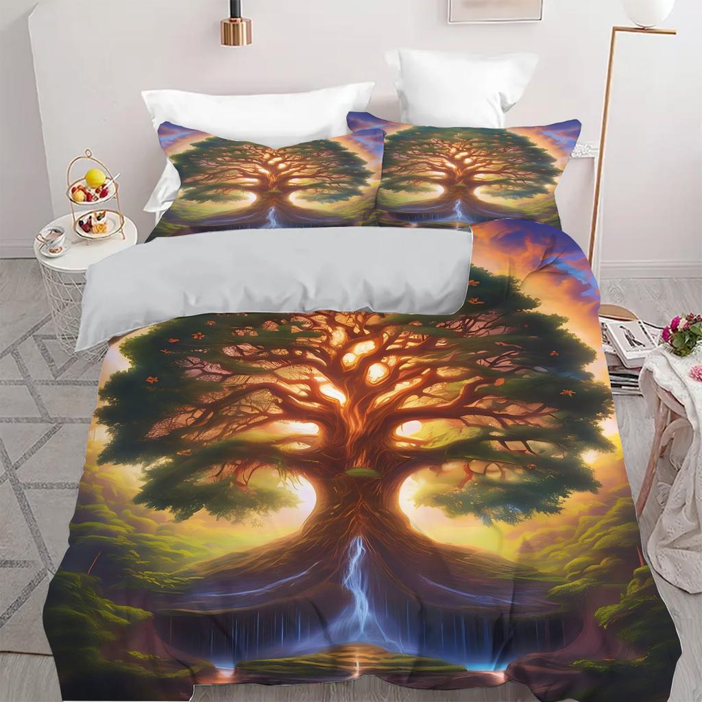 Tree Of Life 3D Printed Quilt Cover Set Modern Art Style Polyester Bedding Set Luxury Home Textiles Soft Duvet Cover Pillowcases