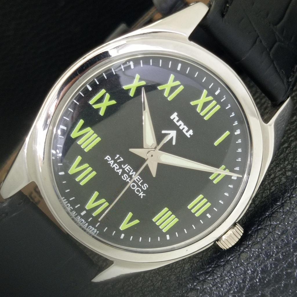 

HAND-WINDING VINTAGE HMT INDIAN MENS BLACK COLOR DIAL WATCH a700313-5 R202-a700313