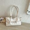 2026 Korean Style Women's Leather Shoulder Bag - Simple, Versatile, Commuting Handbag with Buckle Design