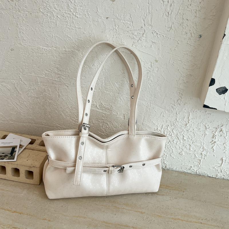 2026 Korean Style Women's Leather Shoulder Bag - Simple, Versatile, Commuting Handbag with Buckle Design