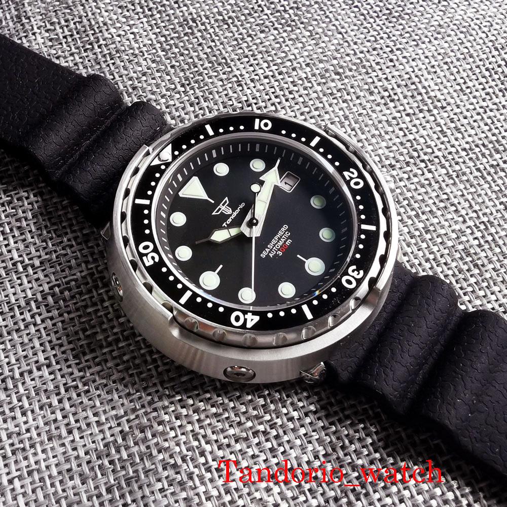 Tandorio 46.5mm 30ATM Diving Watches For Men NH35A Movement Automatic Mechanical Stainless Steel Wristwatch Sapphire Glass Solid