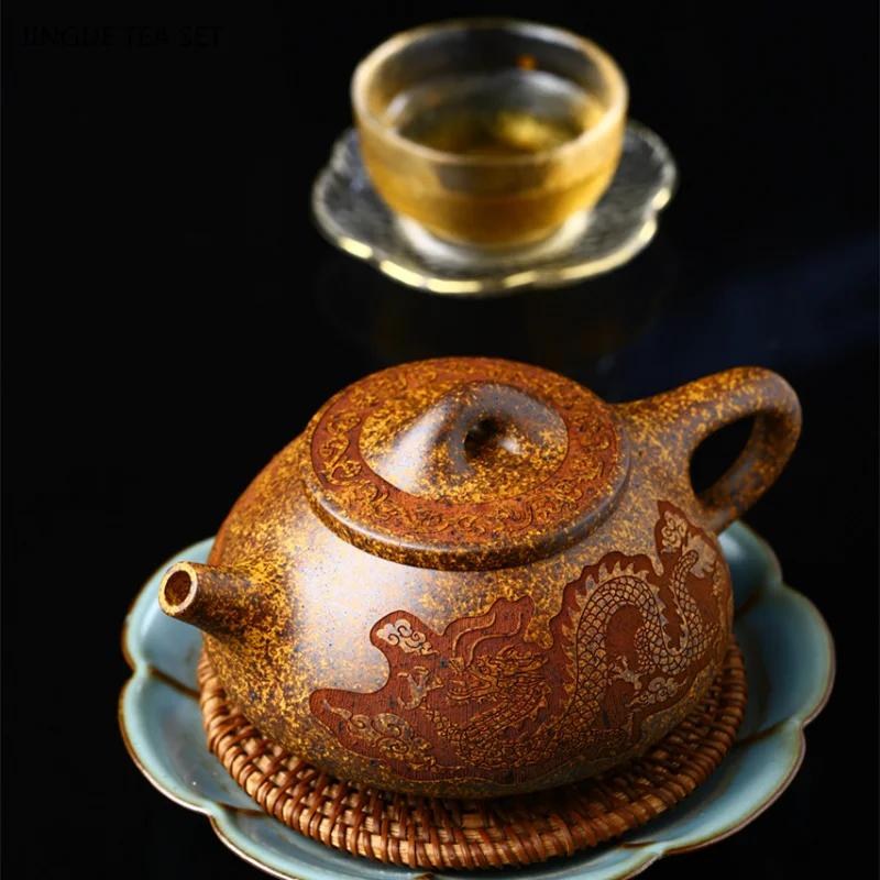 1 st 360 ml Yixing lila lera stenhäll tekanna rå malm högtemperatur sektionslera vedeldad tekanna Kung Fu teset