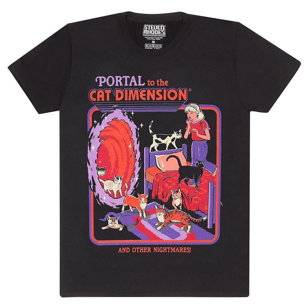 Steven Rhodes Unisex Yetişkin Portal Kedi Boyutu Tişörtü