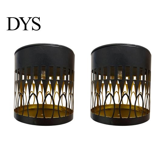 Year-round Outdoor Lighting Decorative Solar Lights Metal Hollow Pattern Step Wall Weather-Resistant Landscape Lamp Waterproof Fence for Garden