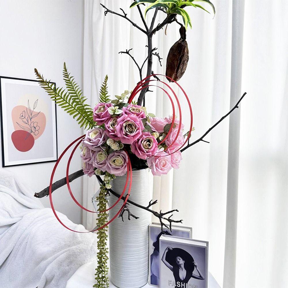 Silk Petal Artificial Flower Rose Multicolor Faux Eucalyptus Leaves  Gift