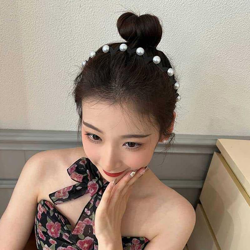 Perlové vlnité čelenky pro ženy, jednobarevné, ozubené, protiskluzové, do vlasů, dívčí mycí čelenky, sportovní vlasové doplňky