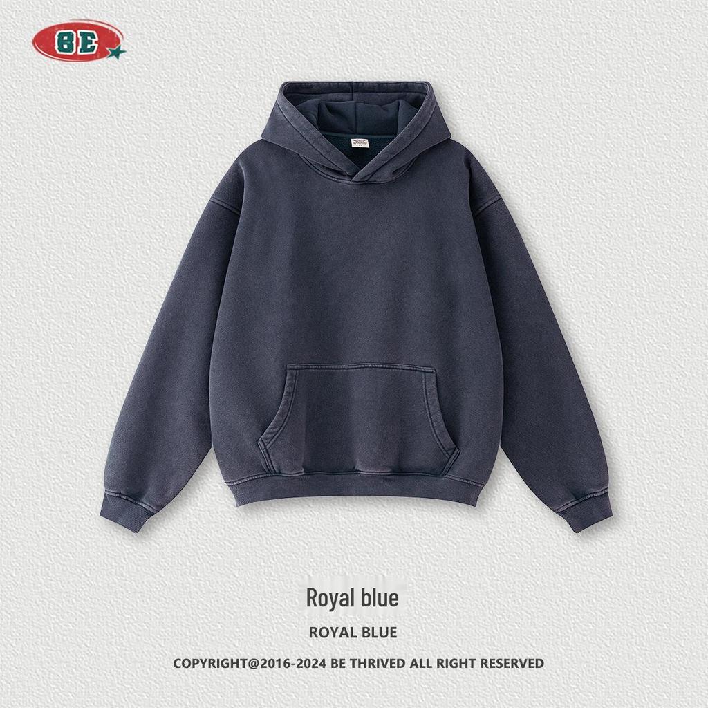 BE Men's Wear | 2025 Autumn/Winter Loose Fit Fleece-lined Retro Streetwear Hoodie Set for Men