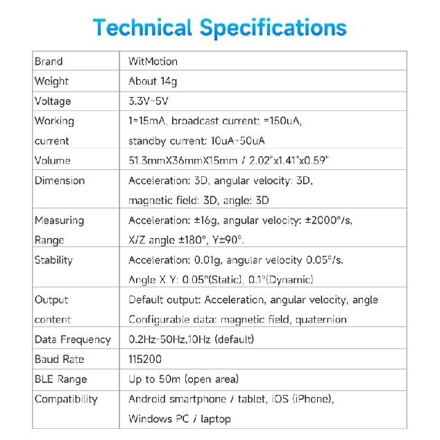 WitMotion WT901C485 9-Axis AHRS Inclinometer Acceleration+Gyro+Angle (XY 0.05° Accuracy)+Digital Compass, RS485 Modbus Protocol