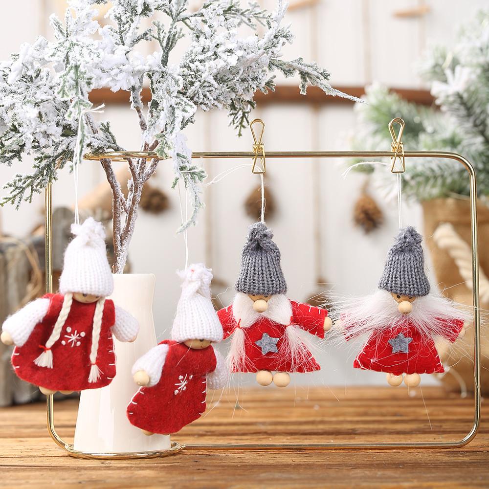 Bead Cute Wooden Foot Doll Hanging Ornaments For Children Joyful Decor Christmas