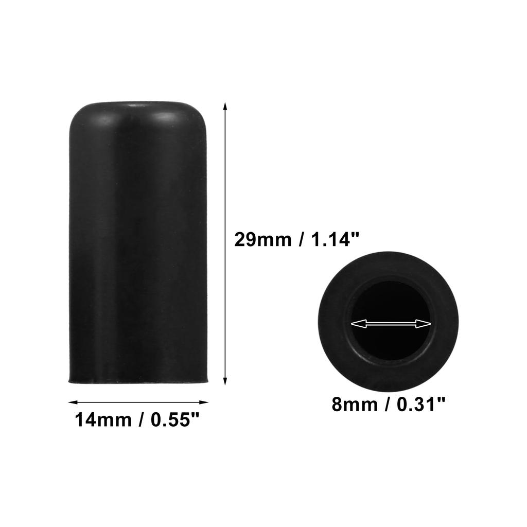X AUTOHAUX Set of 5 8mm 0.31" Silicone Hose Cap