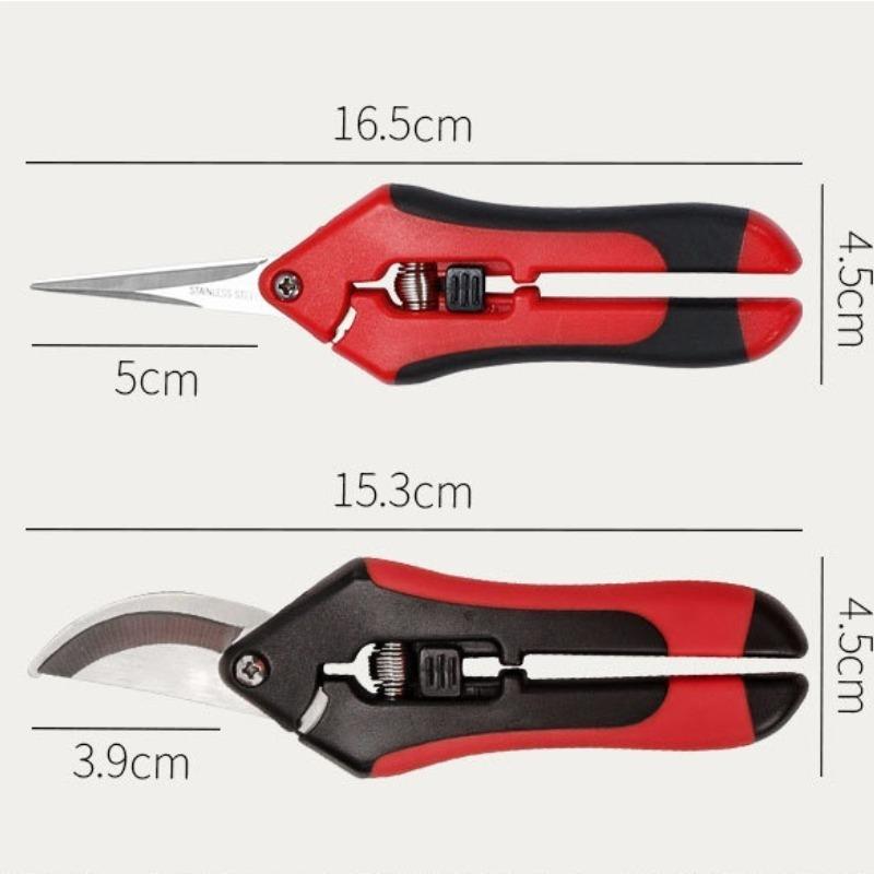 2pcs Stainless Steel Pruning Shears for Gardening Fruit Picking Labor-saving Comfortable and Portable Garden Tools