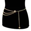 Dames Sexy Zilver Goud Meerlagig Retro Kwastjes Taille Riem Ketting Lichaams Sieraden