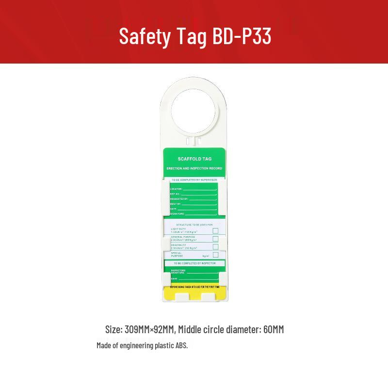 Industrial Safety Scaffolding Tag for Equipment Maintenance and Lockout/Tagout