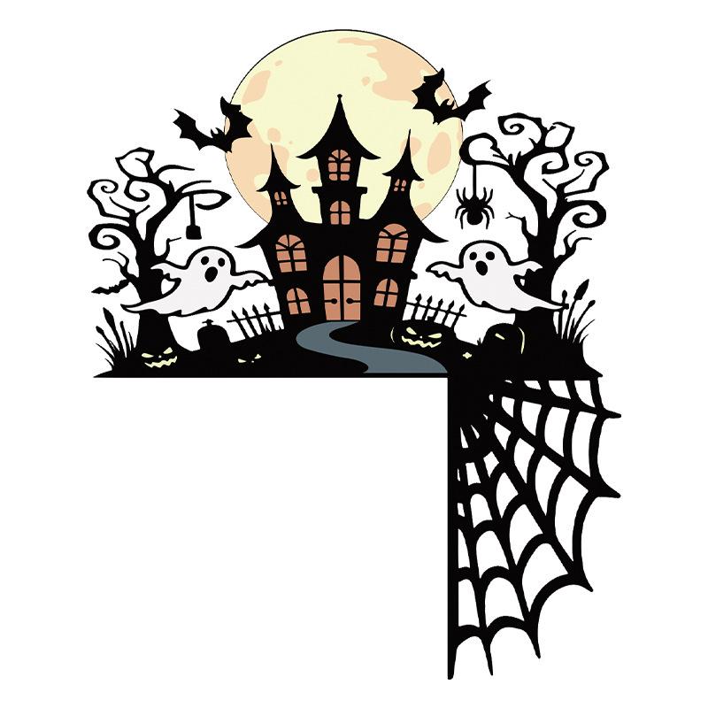 New Halloween Door Frame Decoration Sticker Witch Hat Pumpkin Wall Sticker Switch Sticker PVC Self-adhesive Sticker