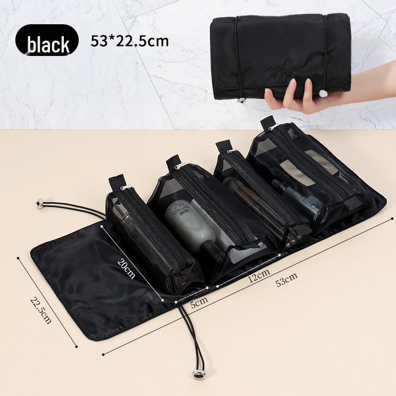 4-in-1 Detachable Makeup Bag: Multifunctional, Foldable, Minimalist Travel Cosmetic & Toiletry Organizer for Women