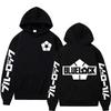 Japońskie anime bluza z kapturem z niebieskim zamkiem logo piłkarskie nadruk graficzny bluza z kapturem mężczyźni kobiety moda Manga bluza z kapturem Harajuku Streetwear