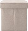 Fuji Boeki Dino Storage Stool, Folding, 38cm Wide x 38cm Deep x 40cm High, Beige, 80kg Weight Capacity, Fabric, 85846