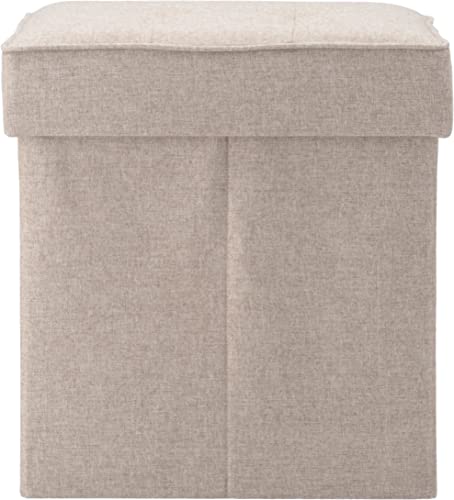 Fuji Boeki Dino Storage Stool, Folding, 38cm Wide x 38cm Deep x 40cm High, Beige, 80kg Weight Capacity, Fabric, 85846