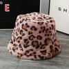 Hat Women Autumn and Winter Sweet and Cute Bucket Hcap Fashion Leopard Hat Plush Fisherman Hat Warm Thick Basin Hats