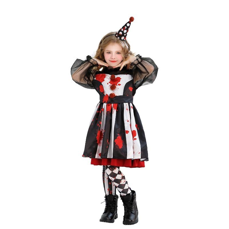Halloween Kinderkostüme Clownkostüme Zirkusparty Lustige Kostüme Mädchenkleider Karnevalskostüme