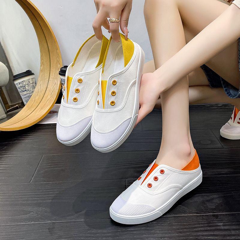 Summer Light Canvas Shoes for Women Casual Flat Slip On Woman Footwear New In Offers Fashion Trends 2025 Cheap Vulcanized Shoe