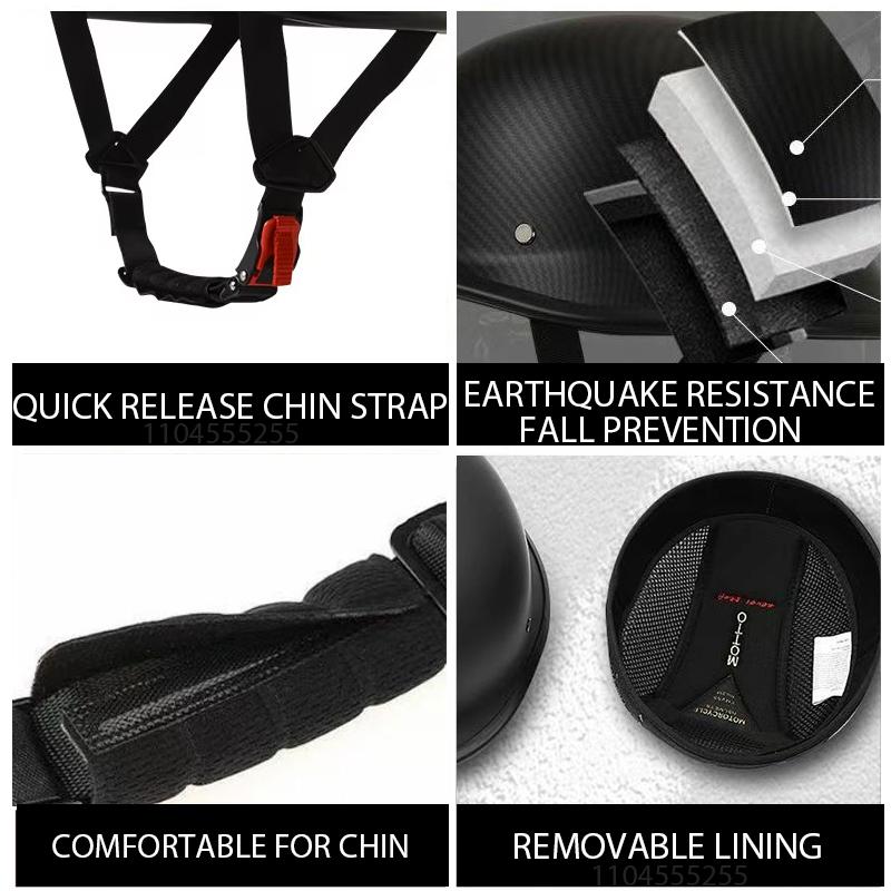 Motorcycle Helmet Retro German Vintage Moto Helmet Half Face Riding Casco Moto Helmet ECE DOT Approved Capacete Moto Equipment