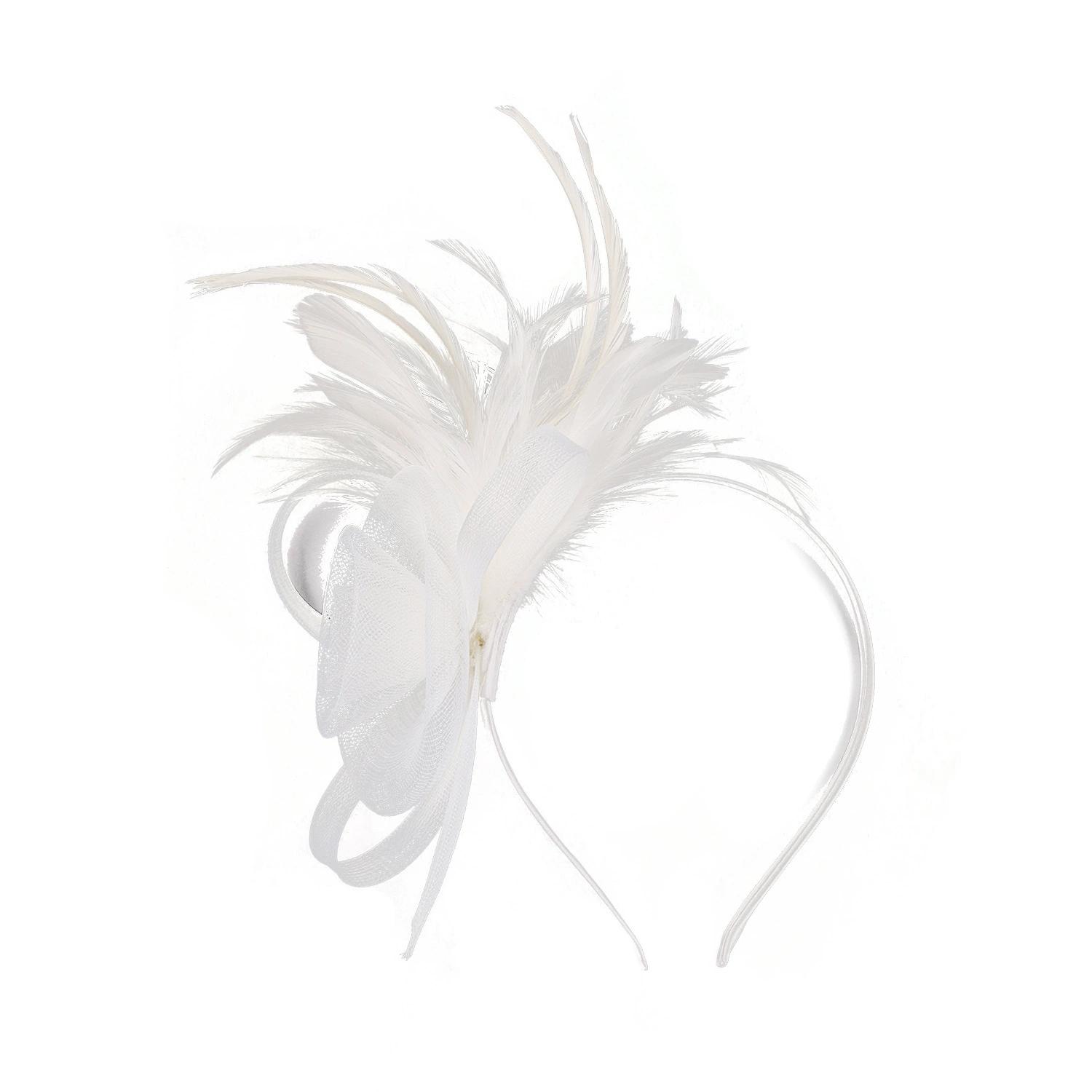 

Fancy Hair Drop Fascinator Hat Hair Accessory with Feather Millinery Photography Headpiece Party Performance Headware