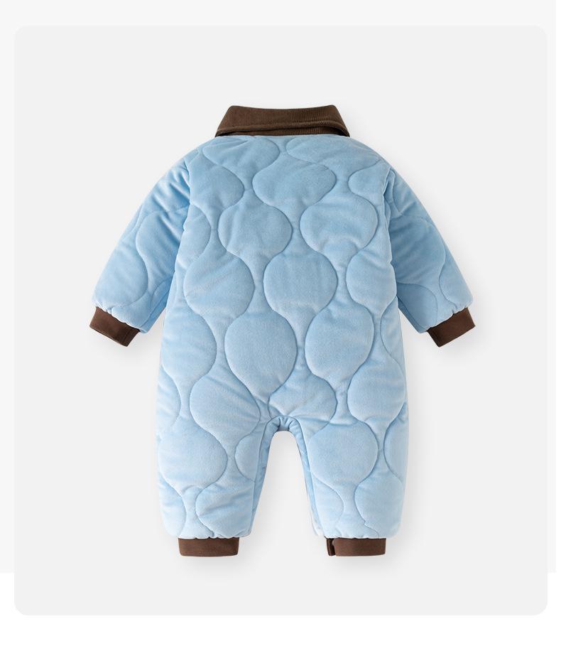 Macacão de Algodão Aconchegante para Bebê Menino - Roupa Quente e Estilosa para Outono/Inverno