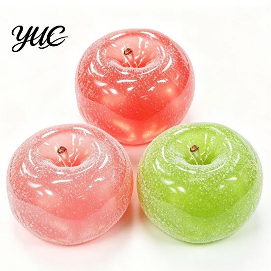 Desk Accessories for Adults Apple Ice Sand Squishy Fidget Toy, Slow Rising Squeeze Stress Relief Toys Transparent Fruit Sensory Toy Kids Soft