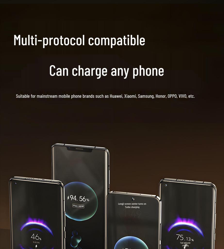 100W Transparent Digital Display Fast Charging Cable, 30W for Apple 14, 66W Type-C Universal Charger