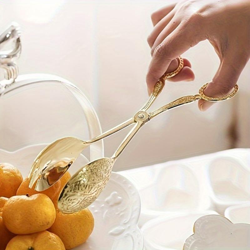 1PC Multifunctional Zinc Alloy Metal Spoon Salad Clip Exquisite Party Self-service Clip Tray Cake Birthday Party Tableware Clip