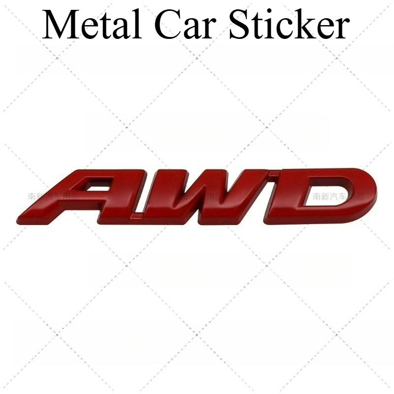 High-quality Modification 3D Metal Stickers AWD Four-wheel Drive Logos Two Sizes P Scratch Cover DIY Decoration Car Accessories