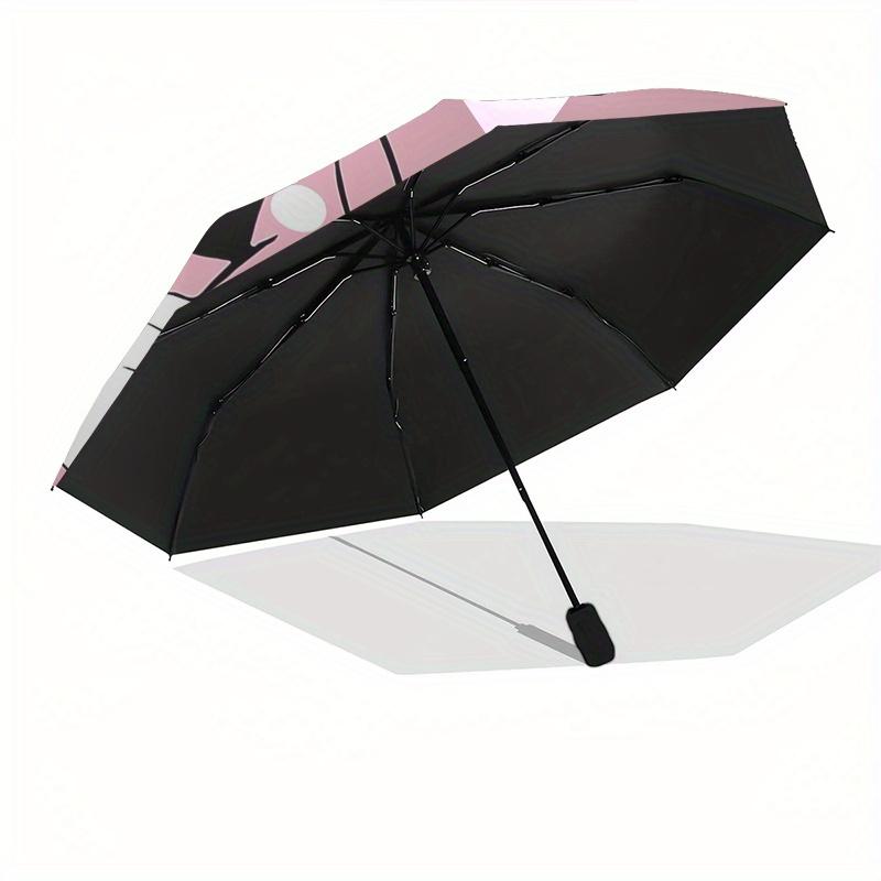 1pc Minnie Mouse Hello Automatic Folding Umbrella: Compact 8-Bone Design Cartoon Outdoor Travel Companion, Business Umbrella, Christmas Vale