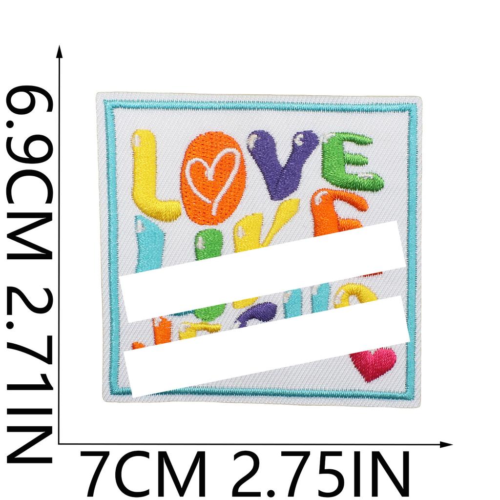 Retro Geometric Cartoon Shape Embroidery Cloth Sticker Denim Jacket Shoes And Hats Ironing Patch Diy Handmade Decorative Embroidery