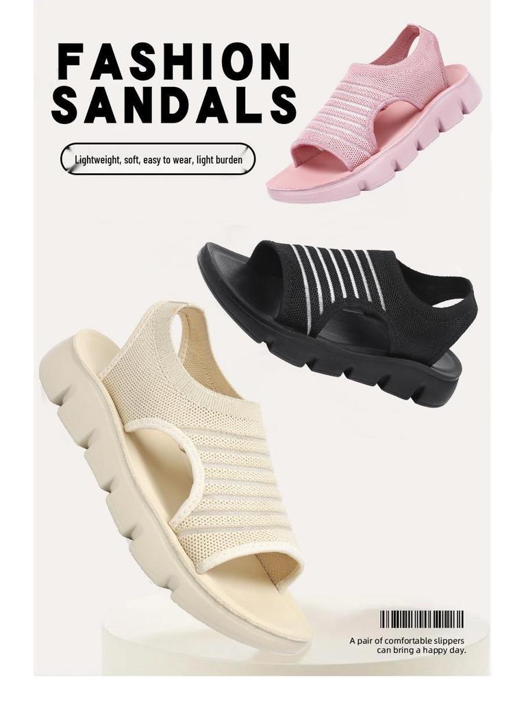 Women's Summer Breathable Hollow Sandals - Soft Sole, Comfortable Mom Shoes