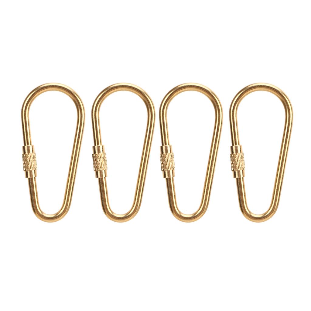 Screw Lock Keychain Hook DIY 4 PCS Brass Screw Lock Clip for Hanging Keys Bottles Connecting Tents