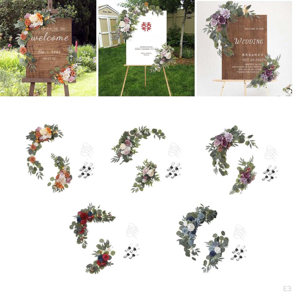 2 Pieces Hanging artificial flowers Swag Silk Simulation Decorative Wedding Arch for