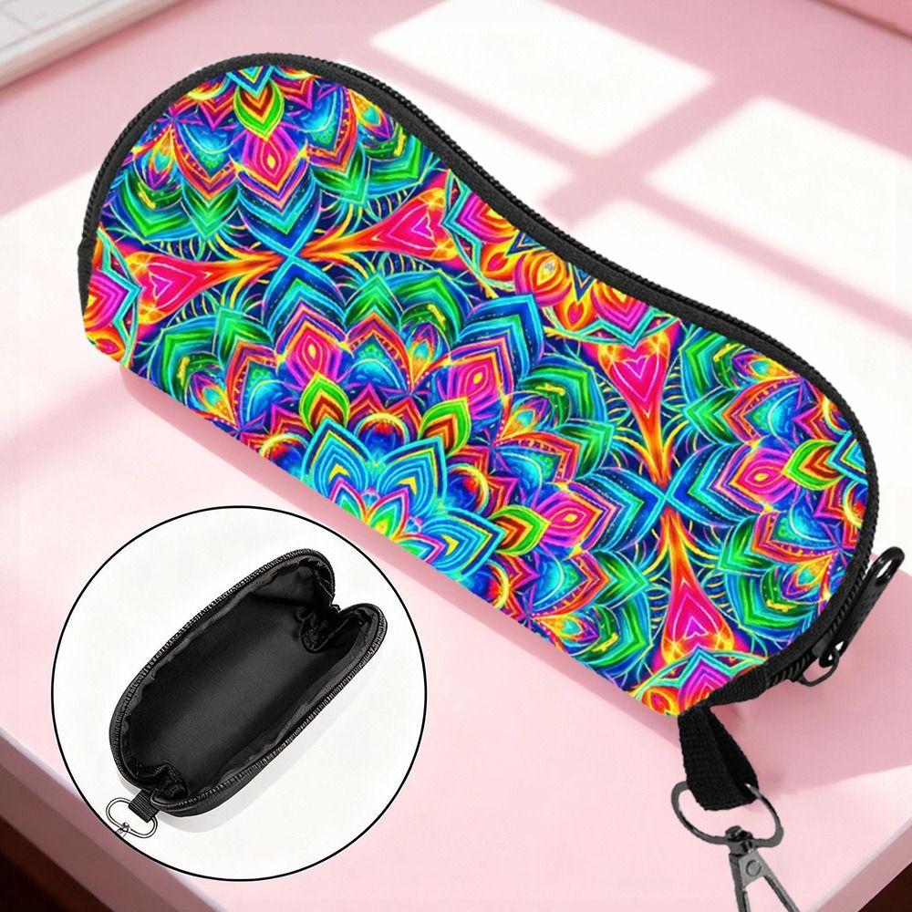 Tragbare Weiche Neopren-Sonnenbrillenetui Reißverschluss Ultraleichte Brillenetuis Glatt mit Gürtelclip Brillenetui für Männer Frauen