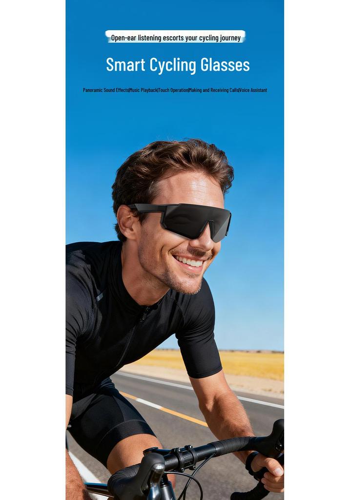 Smart Bluetooth Audio Cycling Goggles: AI Color-Changing, Windproof Glasses with Built-in Earphones