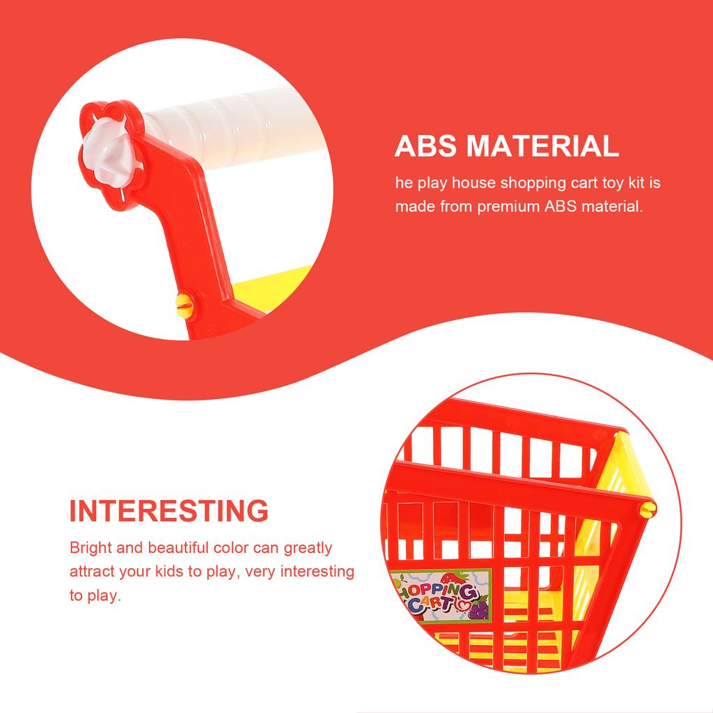 Play House Toy Puzzle Early Education Abs Child Supermarket Trolley Imitated Shopping Cart Plaything Small Compact Fake