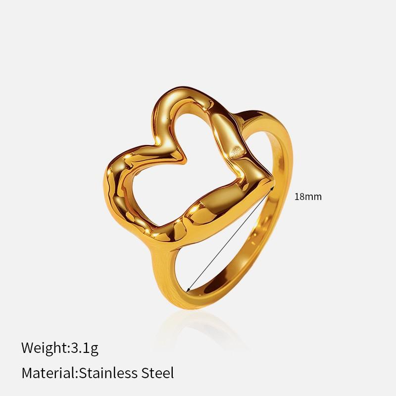 European and American retro niche ins stainless steel ring temperament light luxury embossing irregular closed titanium steel ring