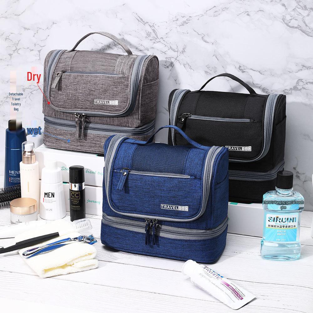 Waterproof Cationic Toiletry and Makeup Bag for Men and Women - Portable Wet/Dry Storage for Business Trips