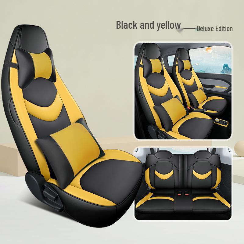 All-Season Chery QQ Ice Cream Car Seat Covers: Full Coverage Waffle Cone Milkshake Design