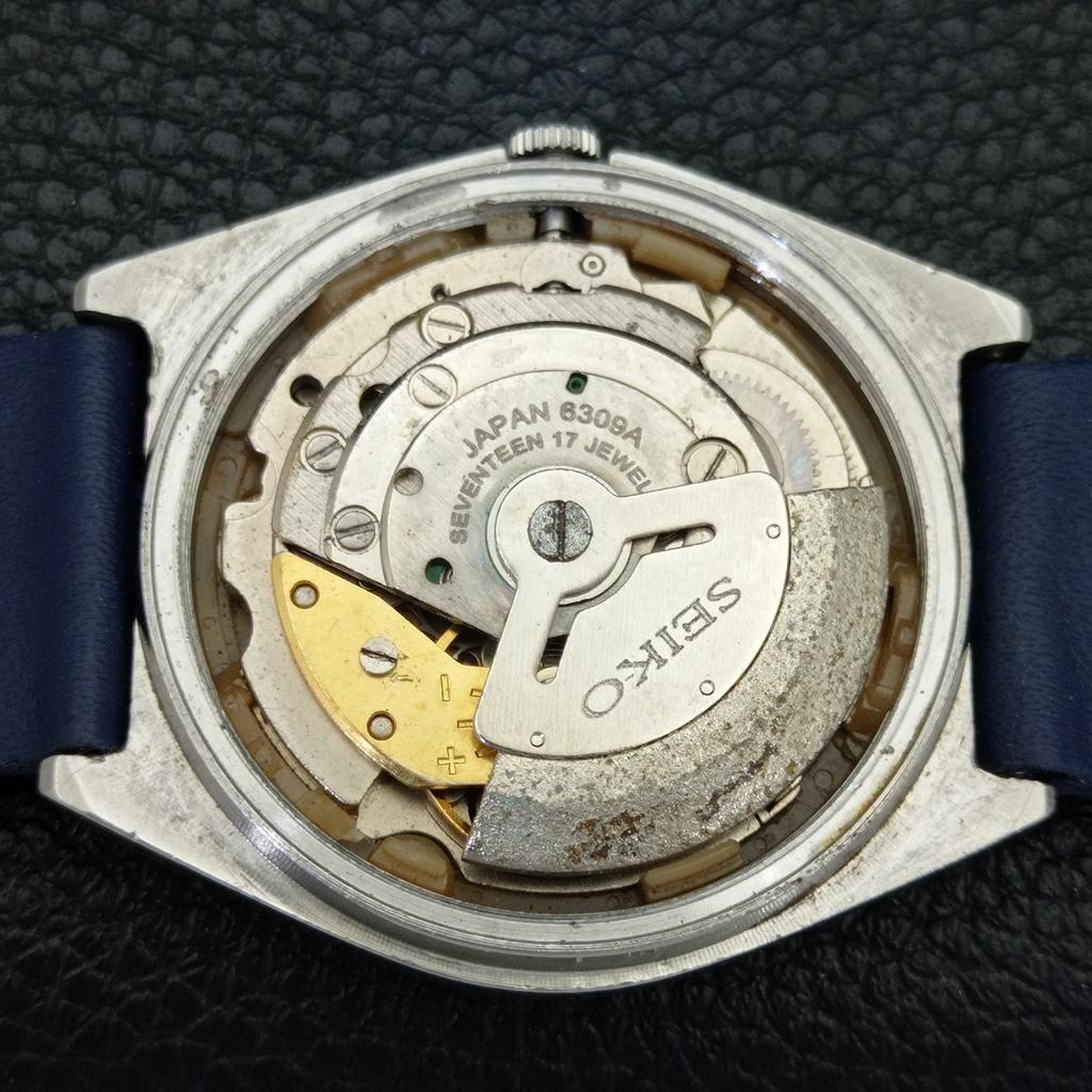 SEIKO 5 AUTOMATIC 6309A JAPAN MENS VINTAGE BLUE COLOR DIAL WATCH a701645-5 R206c-a701645
