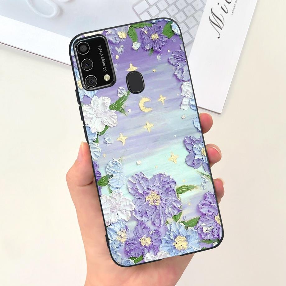 For Samsung M31 M21 2020 SM-M215F Case Ultra Soft Bumper Flower Cat Painting Housing On Smasung Galaxy M21 M 31 Funda Bumper